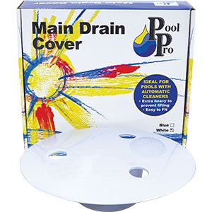 Pool Pro White Main Drain Cover in retail box