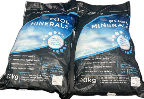 2 bags of Pureswim Minerals 10kg (a great substitute for Enhanced Mineral Additive Magnesium for pools and spas with 80% Magnesium) -